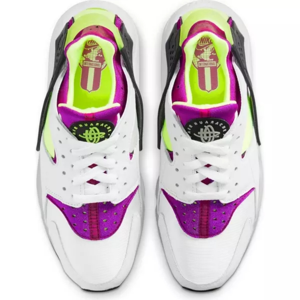 Brand New Nike-Men Huarache White/Neon Sneakers